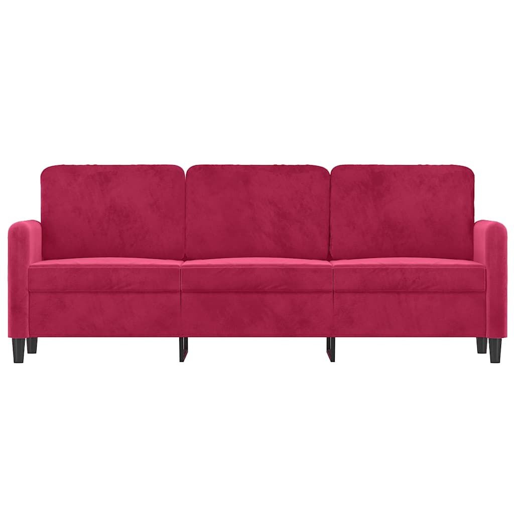 vidaXL Driezitsbank 180 cm fluweel wijnrood