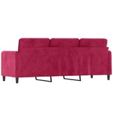 vidaXL Driezitsbank 180 cm fluweel wijnrood