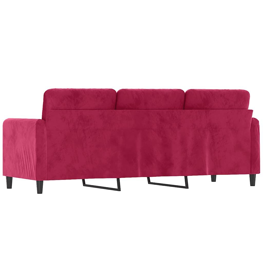 vidaXL Driezitsbank 180 cm fluweel wijnrood