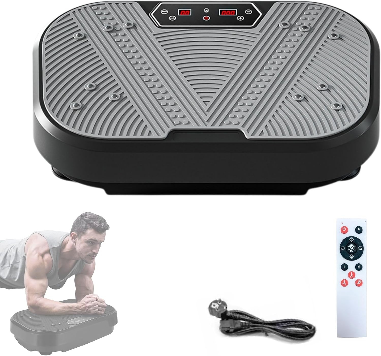Trilplaat Fitness met 20 Trillingsniveaus en 8 Programma's - Kleur M1307
