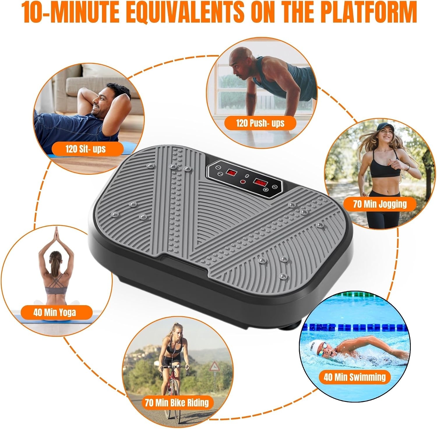 Trilplaat Fitness met 20 Trillingsniveaus en 8 Programma's - Kleur M1307