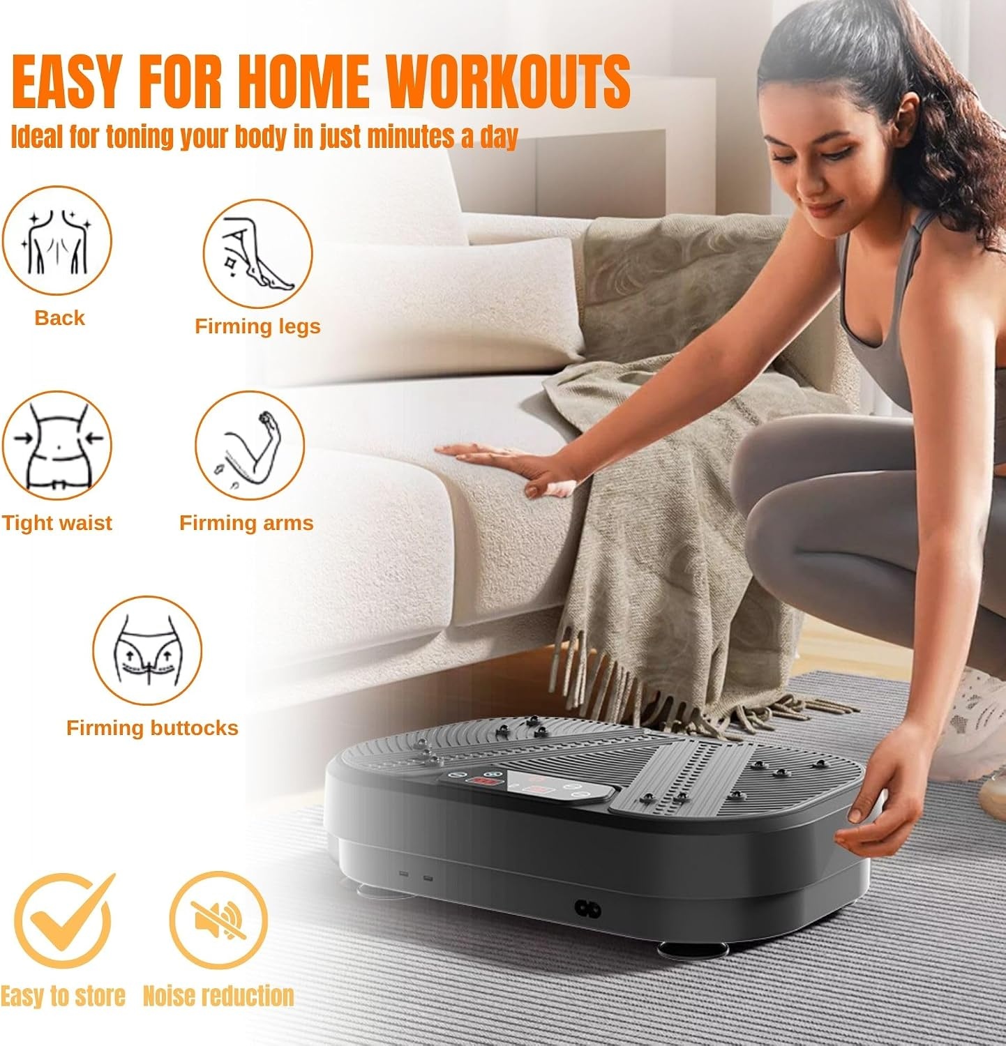 Trilplaat Fitness met 20 Trillingsniveaus en 8 Programma's - Kleur M1307