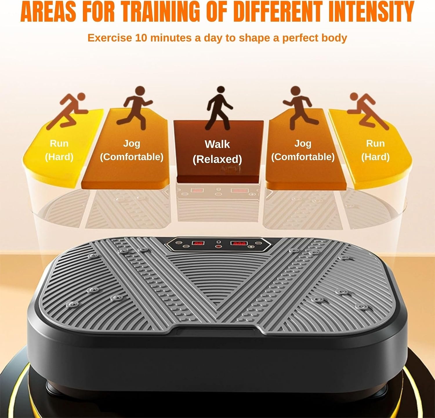 Trilplaat Fitness met 20 Trillingsniveaus en 8 Programma's - Kleur M1307