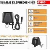 EMOS GoSmart Home Gemotoriseerde ventielsluiting voor water/gas, met app, Zigbee, auto-/handmatige bediening, timer, stille werking, 12 V voeding, compatibel met Google Home, Alexa