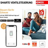 EMOS GoSmart Home Gemotoriseerde ventielsluiting voor water/gas, met app, Zigbee, auto-/handmatige bediening, timer, stille werking, 12 V voeding, compatibel met Google Home, Alexa