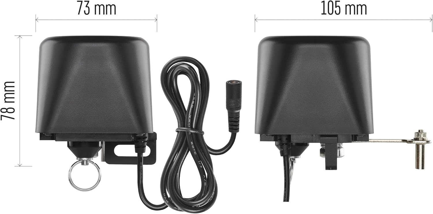 EMOS GoSmart Home Gemotoriseerde ventielsluiting voor water/gas, met app, Zigbee, auto-/handmatige bediening, timer, stille werking, 12 V voeding, compatibel met Google Home, Alexa