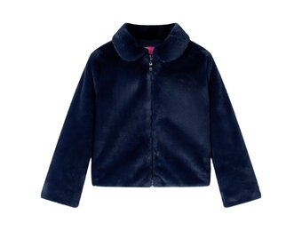 vidaXL Kinderjas 128 kunstvacht marineblauw