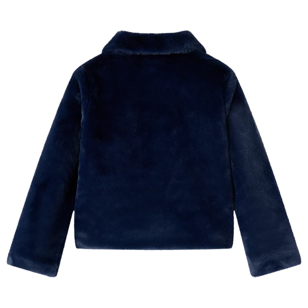 vidaXL Kinderjas 128 kunstvacht marineblauw