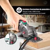 HYCHIKA Cirkelzaag, 500W Mini cirkelzaag, 4500 RPM, Zaagdiepte: 0-25 mm, Zuivere kopermotor, 3 messen voor het zagen van hout, zacht metaal, tegels en plastic