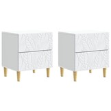 vidaXL Nachtkastje 2 st Wit 43 x 34,5 x 48 cm Bewerkt hout