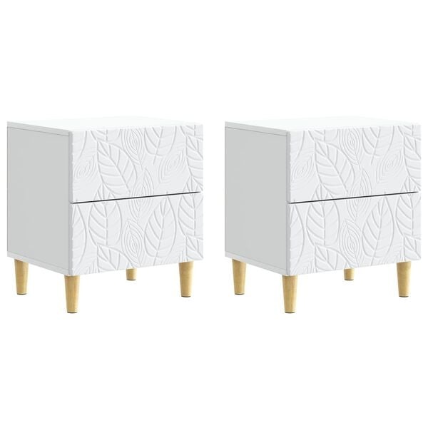 vidaXL Nachtkastje 2 st Wit 43 x 34,5 x 48 cm Bewerkt hout