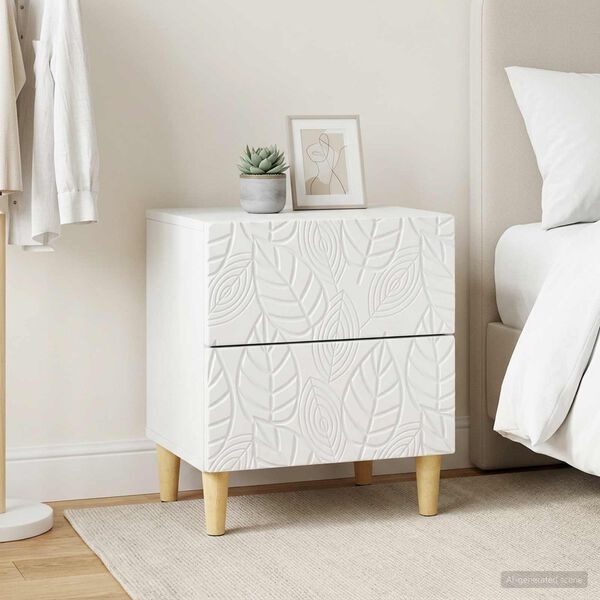 vidaXL Nachtkastje 2 st Wit 43 x 34,5 x 48 cm Bewerkt hout