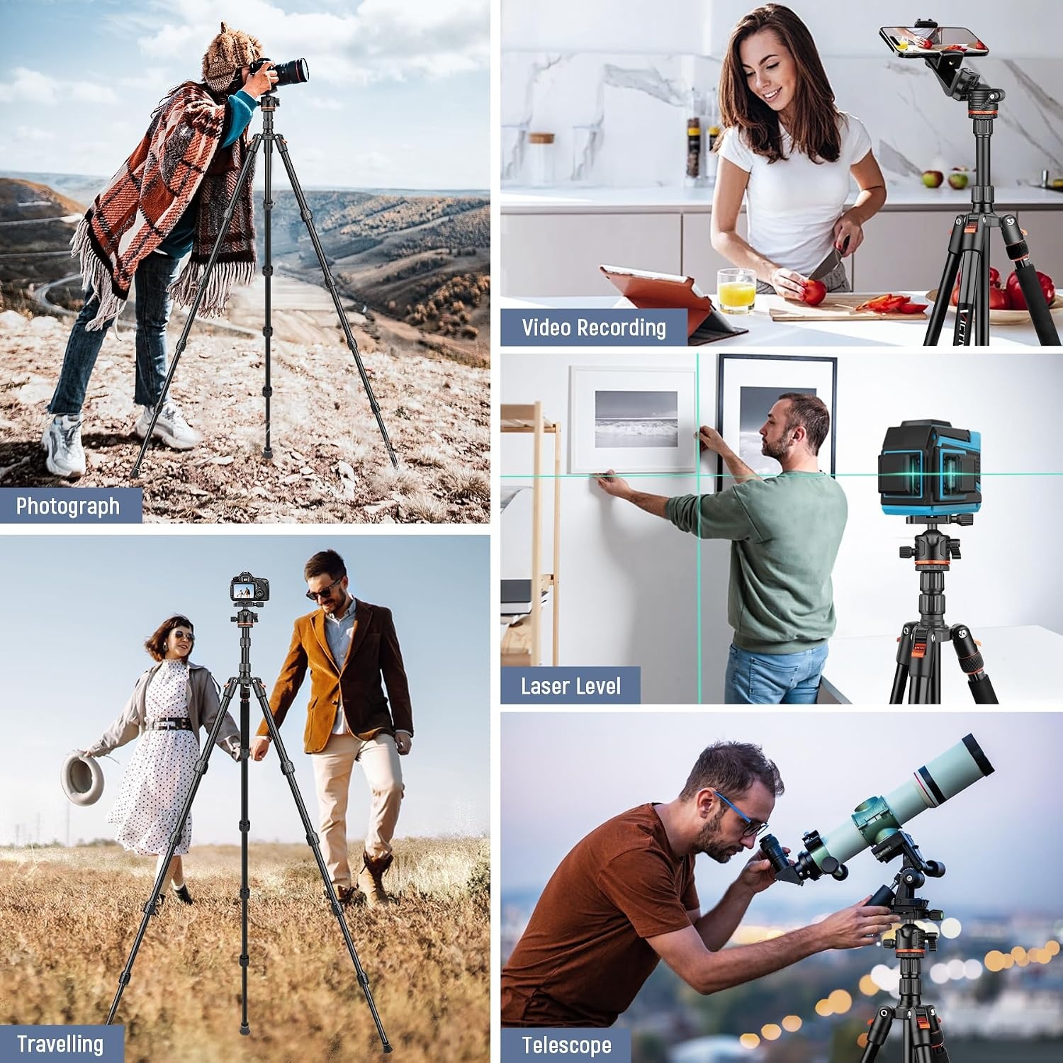 Verstelbaar Driepootstatief 194cm voor Camera & Smartphone (33% Korting)