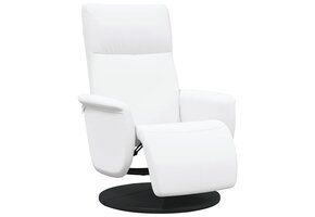 Verstelbare Fauteuil met Voetensteun, Kunstleer Wit - 41% Korting