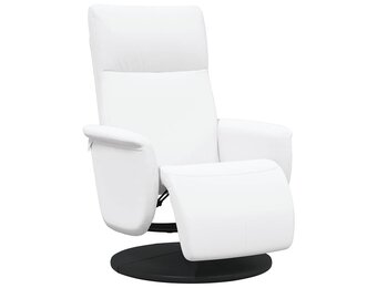 Verstelbare Fauteuil met Voetensteun Kunstleer Wit - 35% Korting