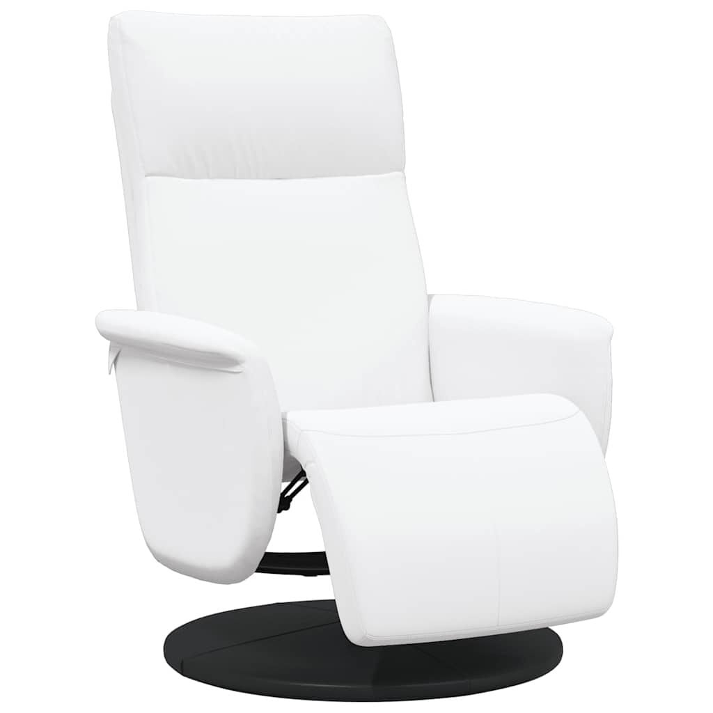 Verstelbare Fauteuil met Voetensteun Kunstleer Wit - 35% Korting