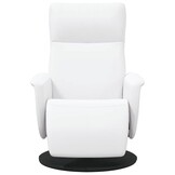 Verstelbare Fauteuil met Voetensteun Kunstleer Wit - 35% Korting