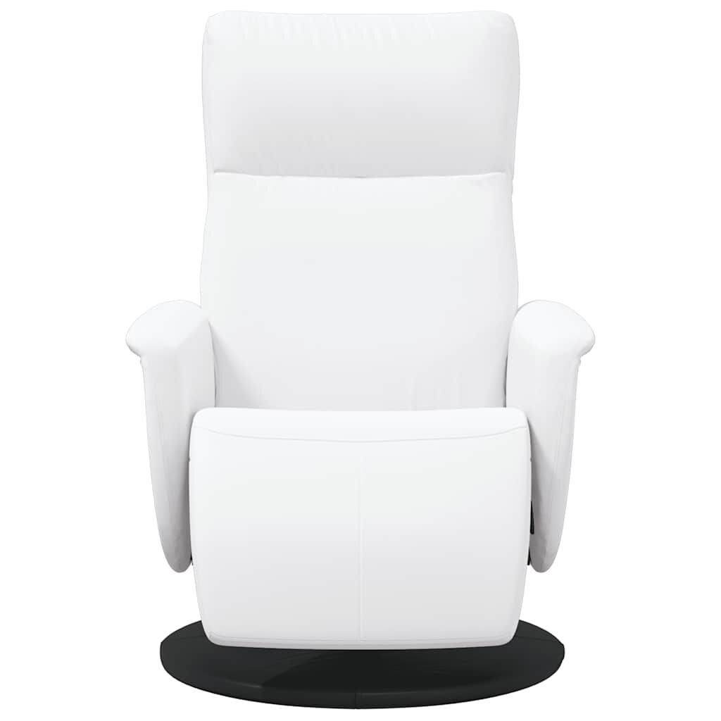 Verstelbare Fauteuil met Voetensteun Kunstleer Wit - 35% Korting