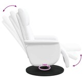 Verstelbare Fauteuil met Voetensteun Kunstleer Wit - 35% Korting