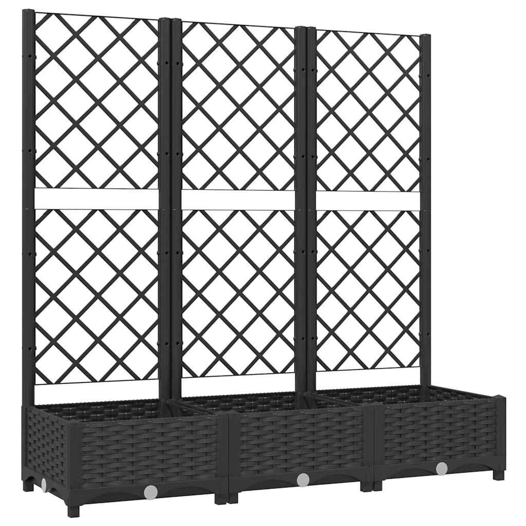 Plantenbak met latwerk Zwart - 120x40x121,5 cm - 34% Korting
