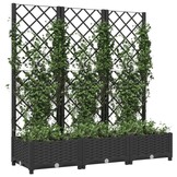 Plantenbak met latwerk Zwart - 120x40x121,5 cm - 34% Korting