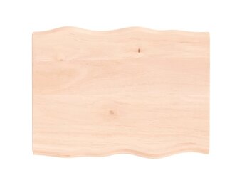 Eikenhouten Tafelblad Natuurlijke Rand 80x60 cm - 34% Korting