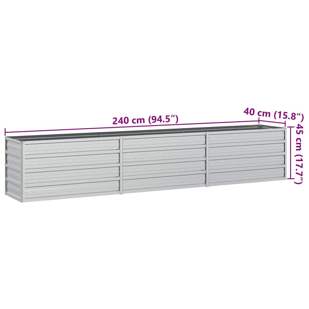 Verhoogde Plantenbak 240x40x45 cm Gegalvaniseerd Staal - 33% Korting!