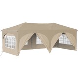 vidaXL Pop-up partytent 575 x 288 x 245 cm Crèmekleurig Oxford Stof