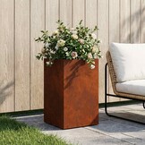 vidaXL Plantenbak Roestkleurig 30 x 30 x 50 cm weervast staal