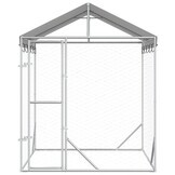 vidaXL Hondenkennel met dak 2x2x2,5 m gegalvaniseerd staal zilver