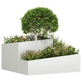 vidaXL Plantenbak Wit 80 x 80 x 50 cm Koudgewalst staal