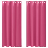 vidaXL Zwart-out Gordijnen met Ringen 2 st Felroze 245 x 140 cm