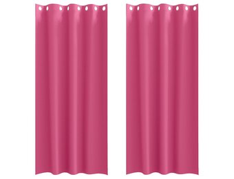 vidaXL Zwart-out Gordijnen met Ringen 2 st Felroze 245 x 140 cm