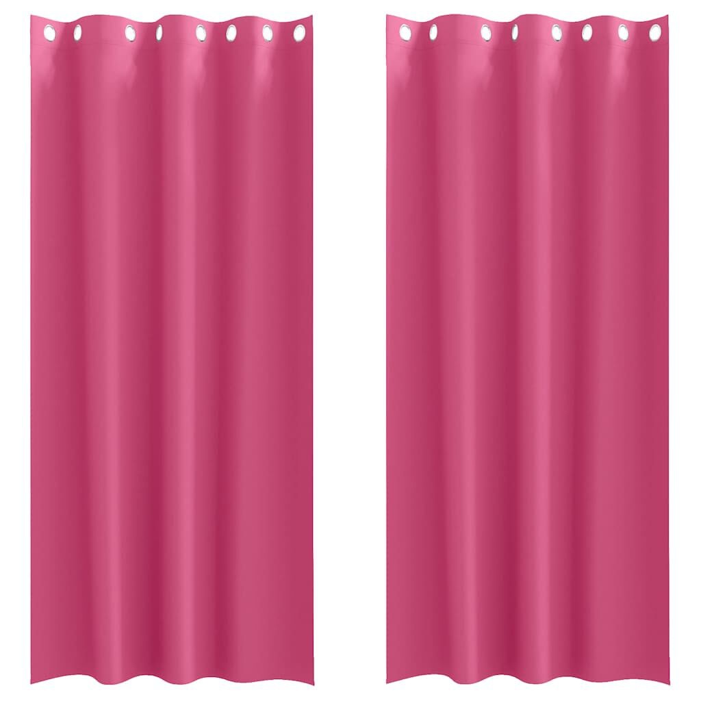 vidaXL Zwart-out Gordijnen met Ringen 2 st Felroze 245 x 140 cm
