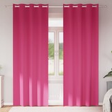 vidaXL Zwart-out Gordijnen met Ringen 2 st Felroze 245 x 140 cm