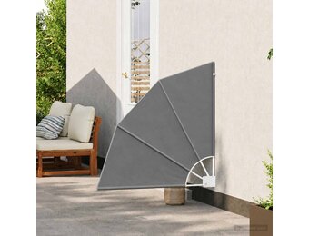 vidaXL Balkon Privacy Scherm 140 x 140 cm Polyester Lichtgrijs
