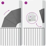vidaXL Balkon Privacy Scherm 140 x 140 cm Polyester Lichtgrijs