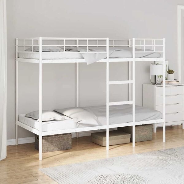 vidaXL Stapelbed zonder matras 80x200 cm staal wit