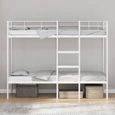 vidaXL Stapelbed zonder matras 80x200 cm staal wit