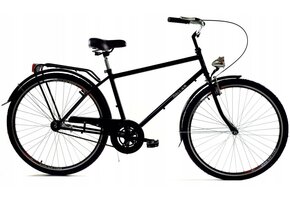 Herenfiets Stadsfiets Zwart 28 inch | 19 inch Frame | 1 Versnelling | 54% Korting