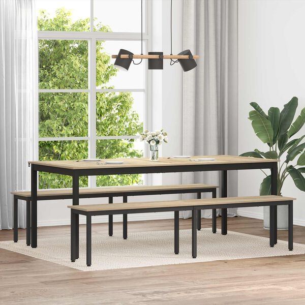 vidaXL Bank Sonoma Eiken 200 x 35 x 45 cm Bewerkt hout