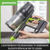 Greenworks 4700607, 24V Stick Vac, Wall-Mount, Deluxe, groen, Vert