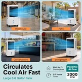 SereneLife Evaporatieve Koeler en Ventilator – Krachtige Luchtstroom, 25L Waterreservoir, Wi-Fi en IJsfunctie – Ideaal voor Thuis en Kantoor
