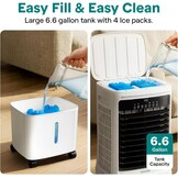 SereneLife Evaporatieve Koeler en Ventilator – Krachtige Luchtstroom, 25L Waterreservoir, Wi-Fi en IJsfunctie – Ideaal voor Thuis en Kantoor