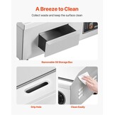 VEVOR Elektrische grillplaat voor commercieel koken, kookoppervlak 450 x 300 mm, dikte ijzeren plaat 8 mm, temperatuur instelbaar tussen 50 °C en 300 °C, voor steak, barbecue, grillgerechten