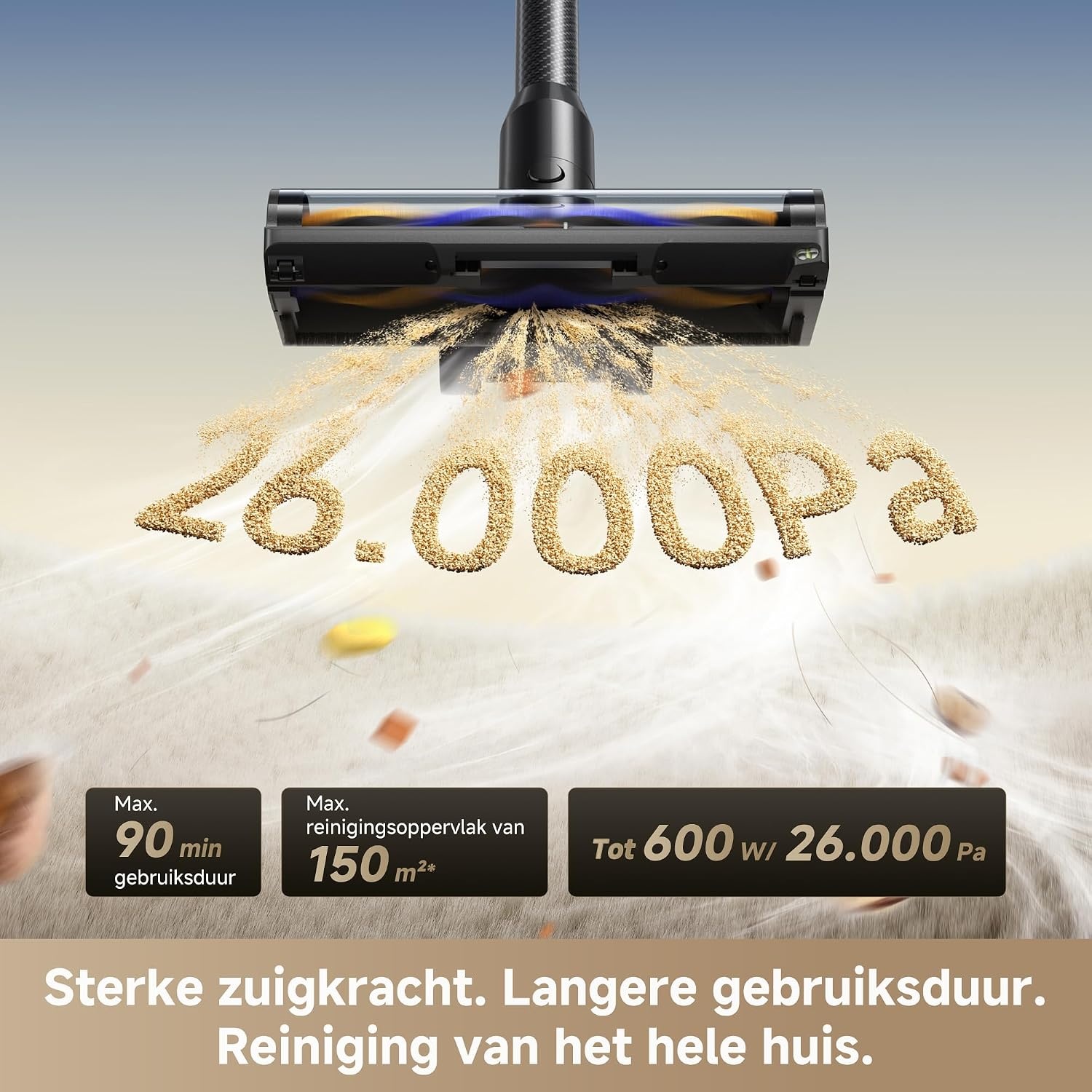 DREAME R20 Pro-A Snoerloze Stofzuiger,90° buigbaar26000 Pa/200AW