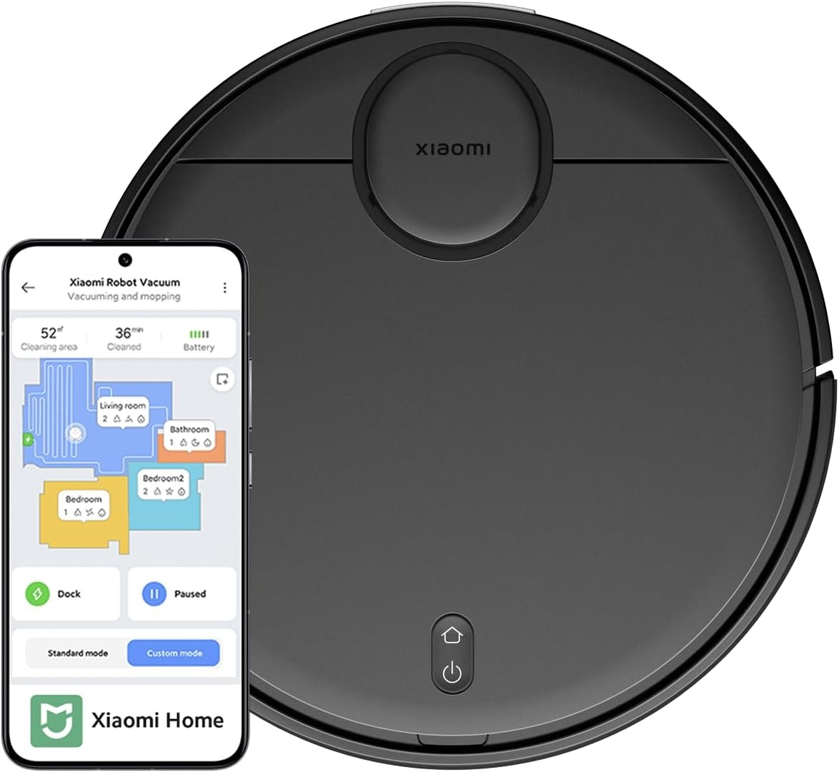 Xiaomi T12 Robotstofzuiger, slimme robotstofzuiger met dweilfunctie, robotstofzuiger met 3500 Pa, LiDAR navigatie, obstakelherkenning, tot 130 minuten looptijd, app-bediening, tapijt voor dierenharen