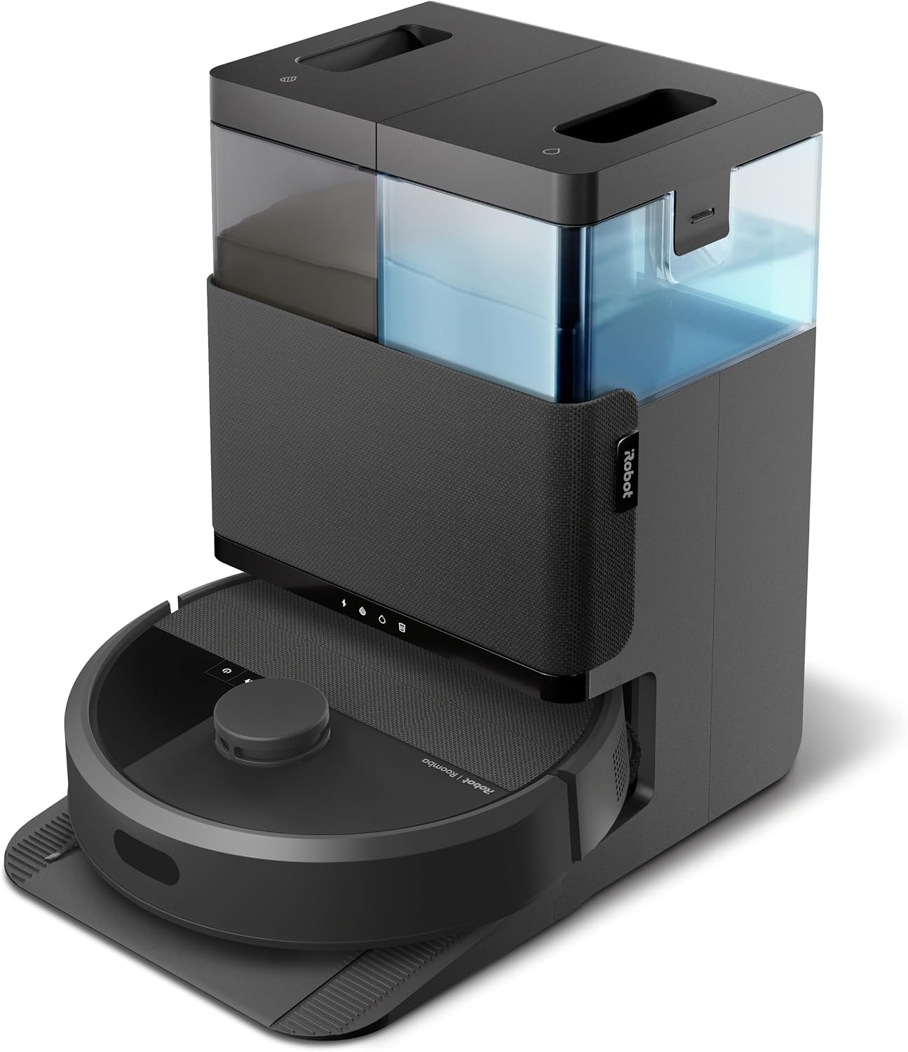 iRobot Roomba® Plus 405 Combo + AutoWash Dock Robotstofzuiger met Dweilfunctie - Multifunctioneel Dock - DualClean Dweilpads - ClearView LiDAR - 75 Dagen Zelflegend - SmartScrub - Zwart (G1850)
