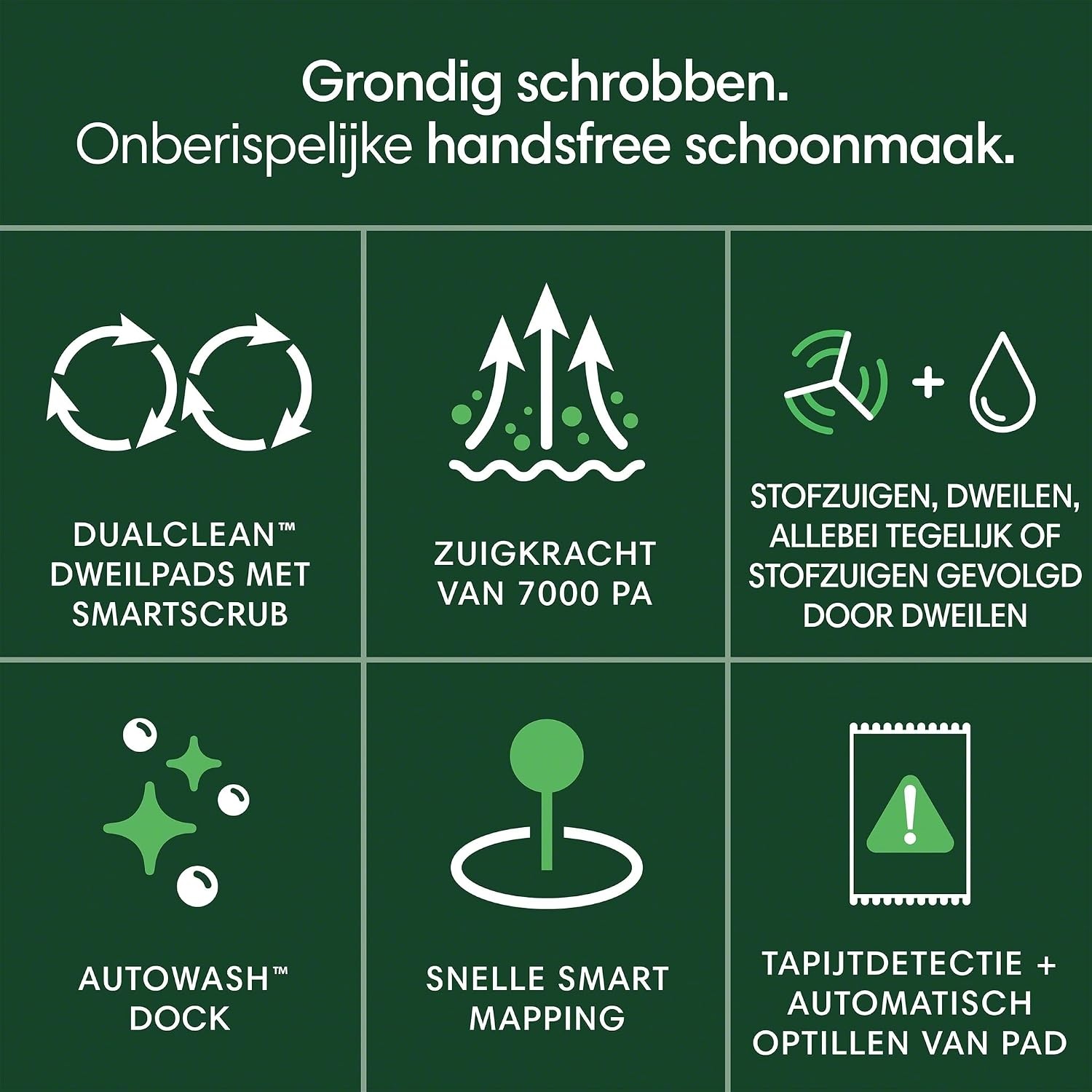 iRobot Roomba® Plus 405 Combo + AutoWash Dock Robotstofzuiger met Dweilfunctie - Multifunctioneel Dock - DualClean Dweilpads - ClearView LiDAR - 75 Dagen Zelflegend - SmartScrub - Zwart (G1850)