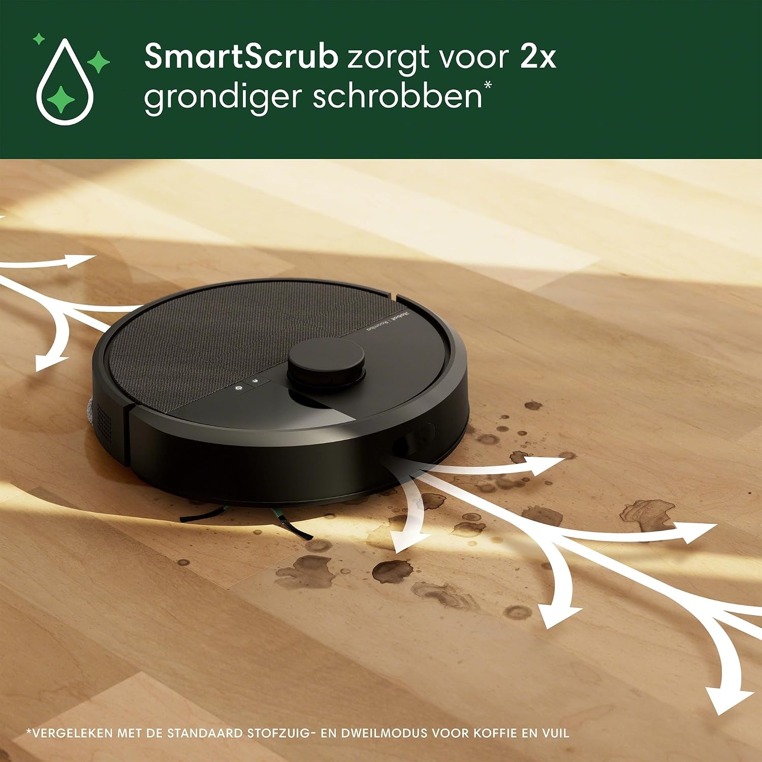 iRobot Roomba® Plus 405 Combo + AutoWash Dock Robotstofzuiger met Dweilfunctie - Multifunctioneel Dock - DualClean Dweilpads - ClearView LiDAR - 75 Dagen Zelflegend - SmartScrub - Zwart (G1850)